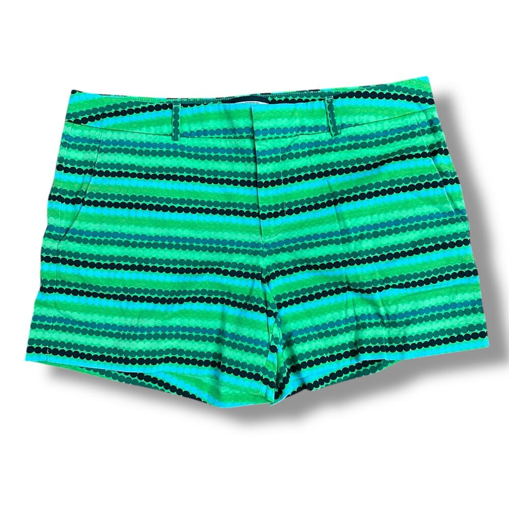 Banana Republic x Marimekko Hampton Shorts 12 Green Geometric Cotton Stretch